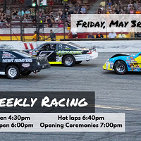 <p>Join us for the NASCAR Advance Auto Parts Weekly Series racing on Friday, May 3rd featuring your favorite classes, plus the HD Dawgs! There will be qualifying heat races just after hot laps. Don’t miss out on the fun at Hawkeye Downs on Friday, May 3rd! Tickets are available at the gate. Races begin at 7:05pm.</p>